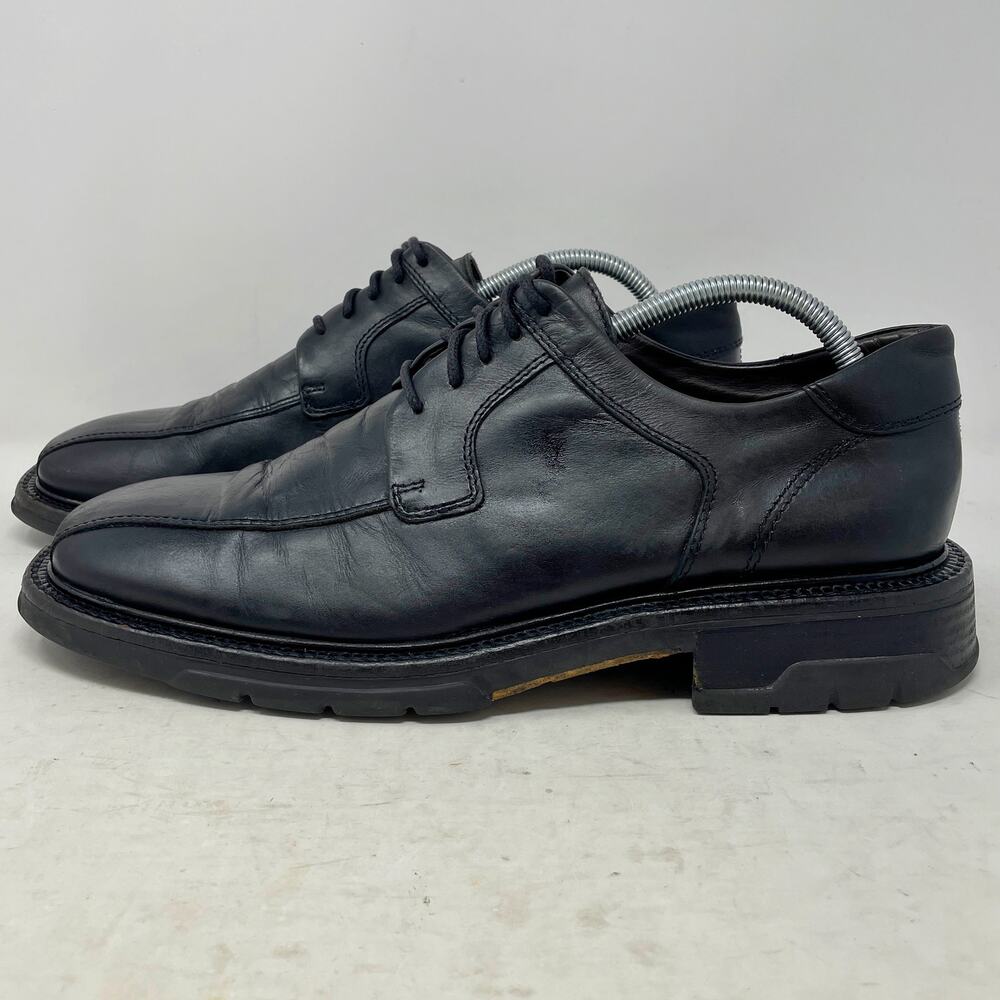 Kenneth Cole NY Black Square Toe Chunky Y2K Oxfords Mens 10 Italy